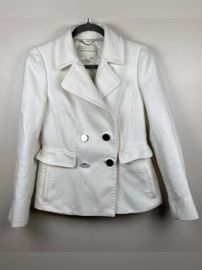 Banana Republic Women's White Cotton Twill Blazer Small